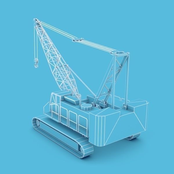 Crawler crane 02 Low-poly 3D model_6