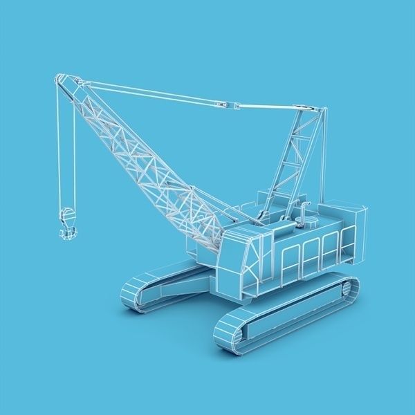 Crawler crane 02 Low-poly 3D model_2