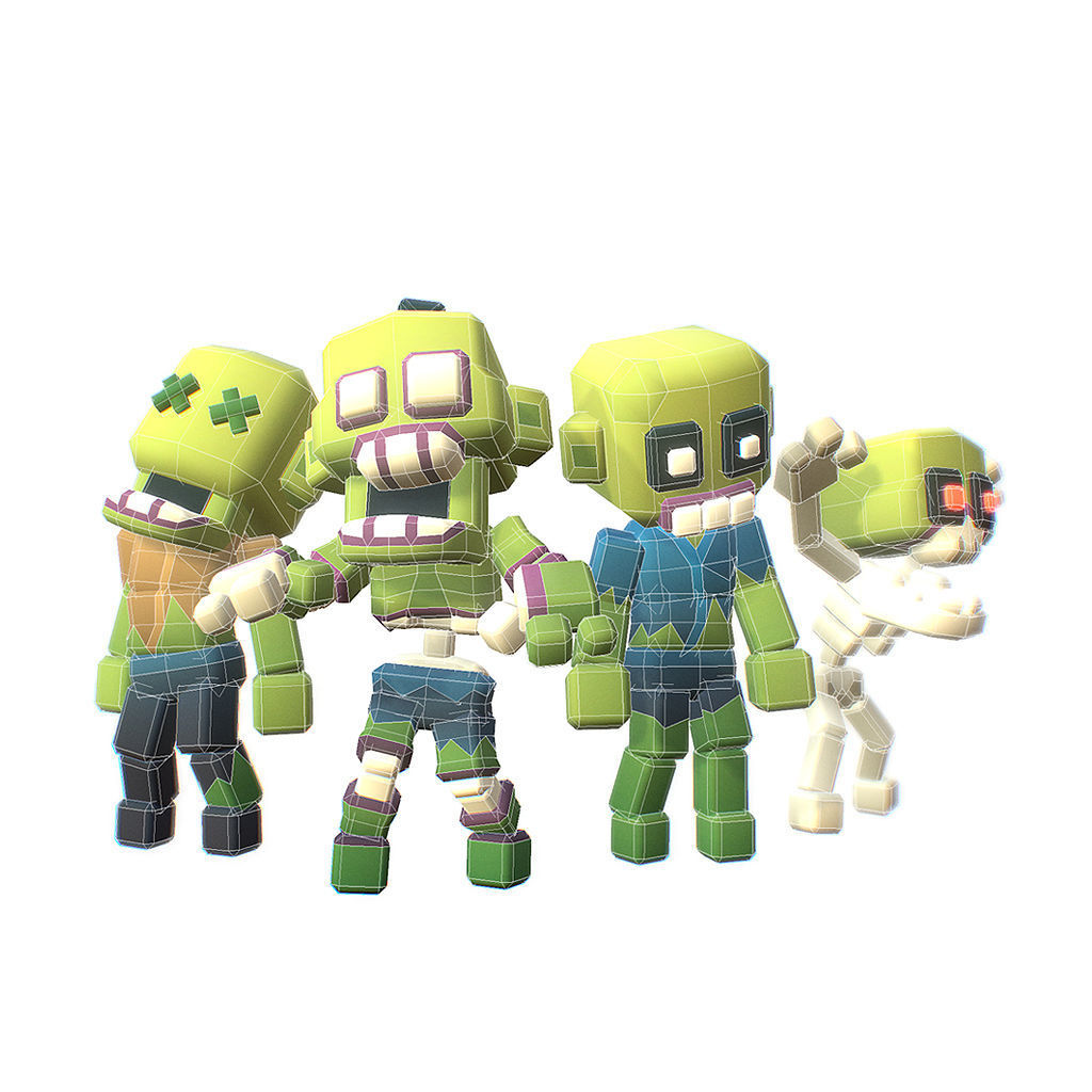 Zombie - Proto Series Low-poly 3D model_1