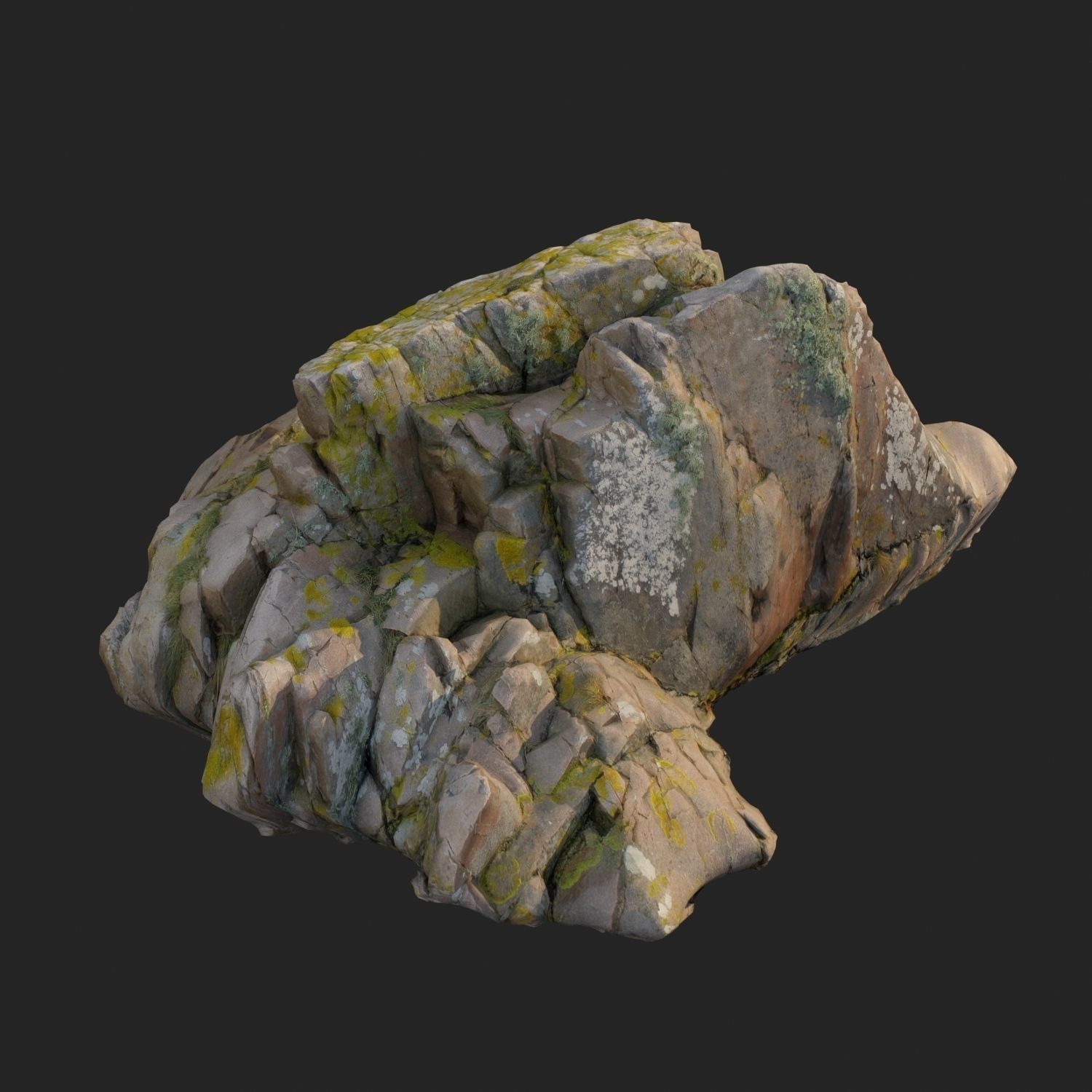 3d scanned nature stone 036 Low-poly 3D model_3