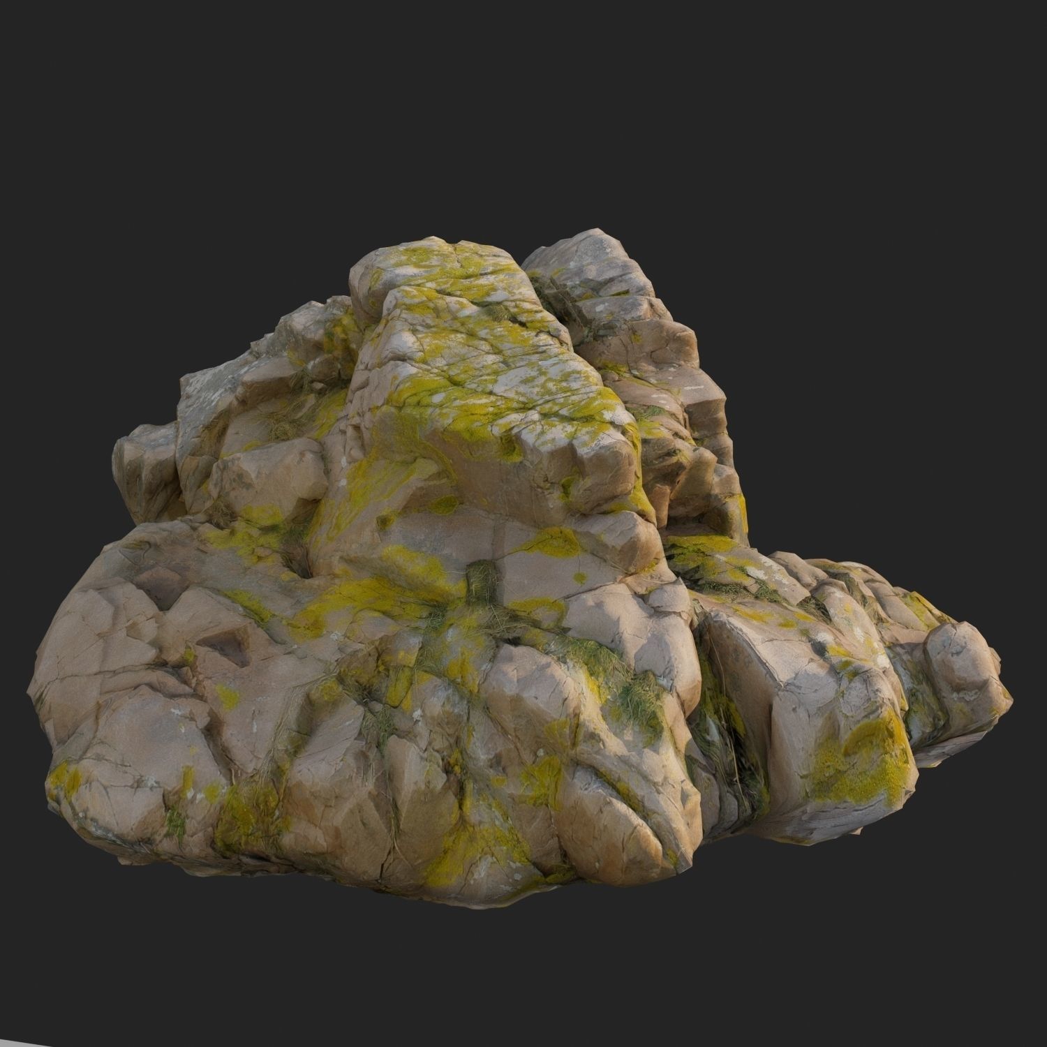 3d scanned nature stone 036 Low-poly 3D model_1