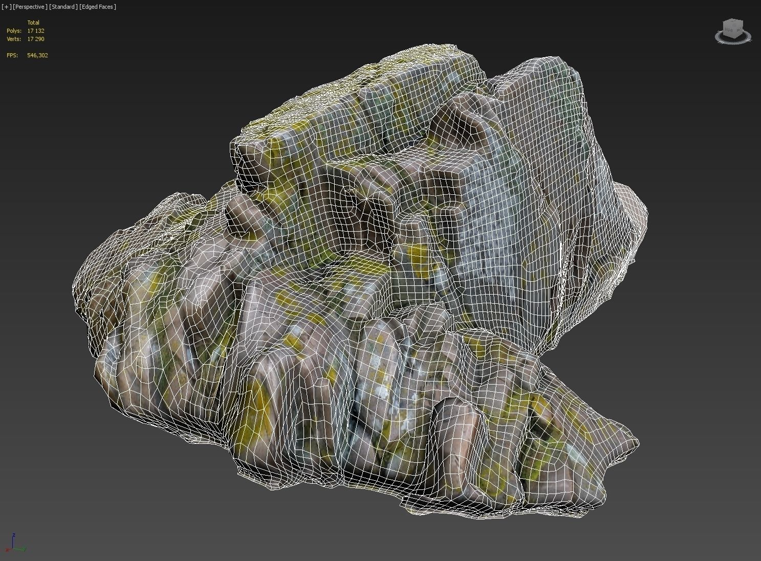 3d scanned nature stone 036 Low-poly 3D model_4