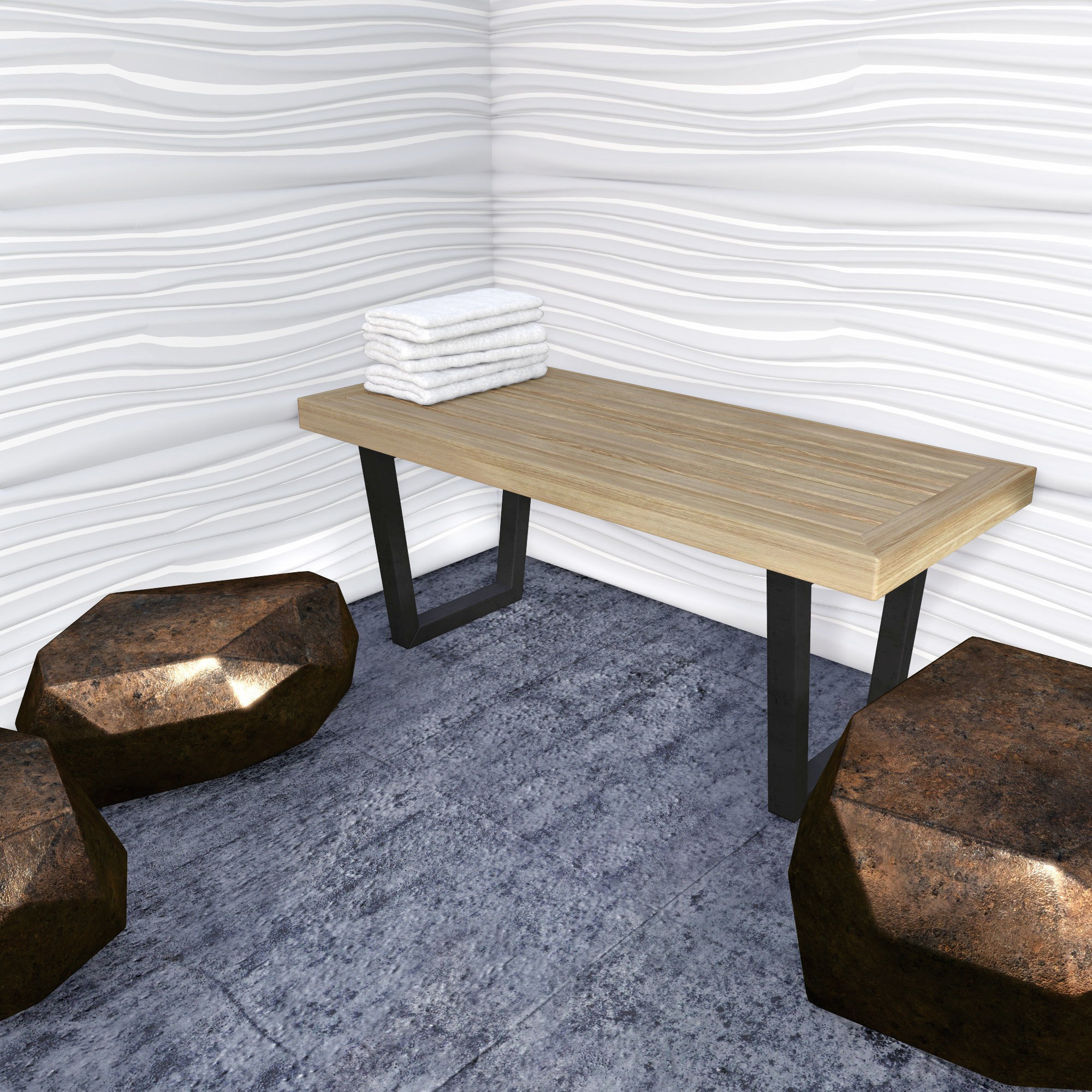 Modern Wooden Bench 3d Cgtrader Modern Wooden Bench 3d Model Obj 3ds Fbx Dae Mtl 2