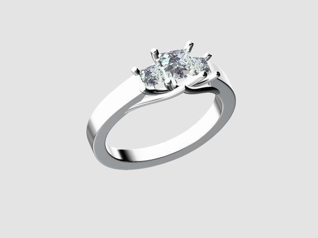 Three stone ring Free 3D print model