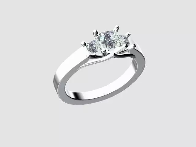 Three stone ring Free 3D print model
