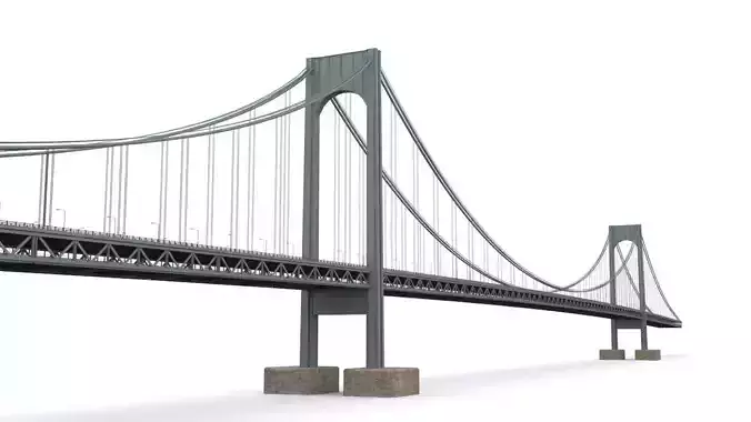 Verrazano Narrows Bridge Low-poly 3D model