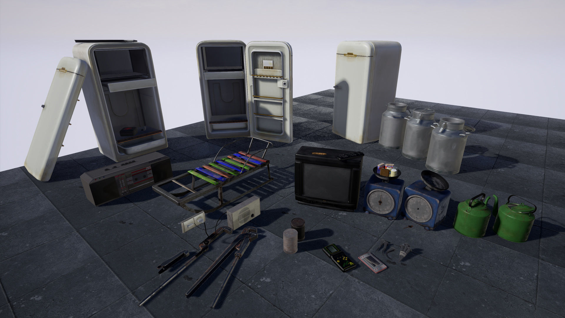 Urban Interior Props Pack Vol 2 Low-poly 3D model_6