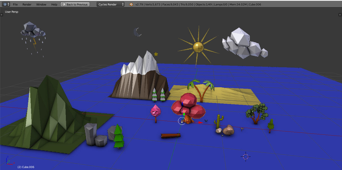 low poly nature tree Low-poly 3D model_2