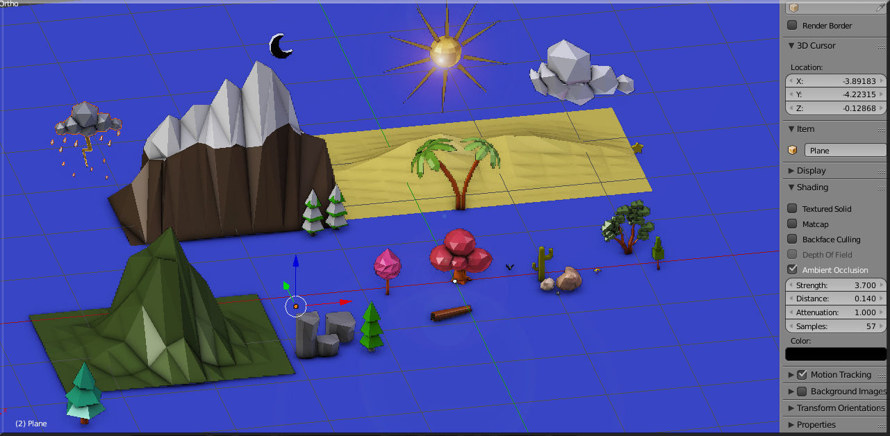 low poly nature tree Low-poly 3D model_1