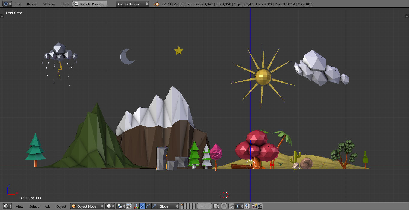 low poly nature tree Low-poly 3D model_7