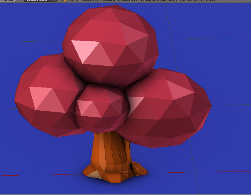 low poly nature tree Low-poly 3D model_13