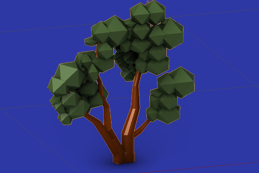 low poly nature tree Low-poly 3D model_14