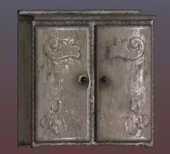 Antique furniture with patina paint Low-poly 3D model