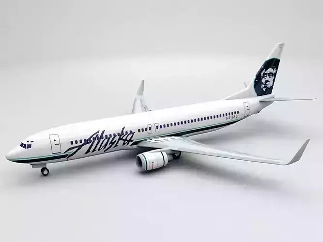 Boeing 737-800 NG Airliner - Alaska Airlines Low-poly 3D model