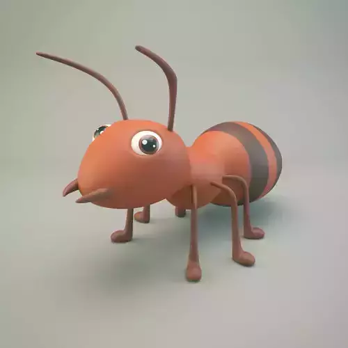 Cartoon Ant Low-poly 3D model