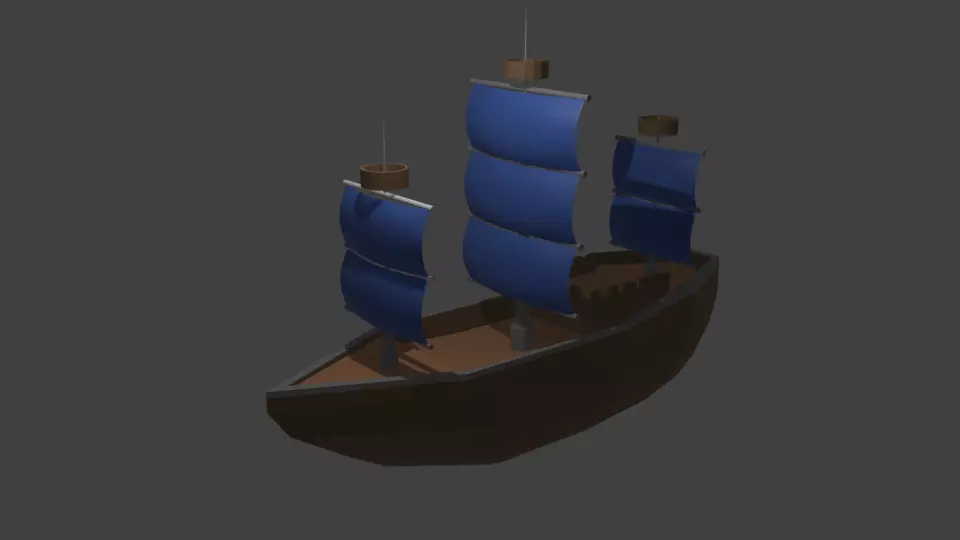 Pirate Ship Low-poly 3D model