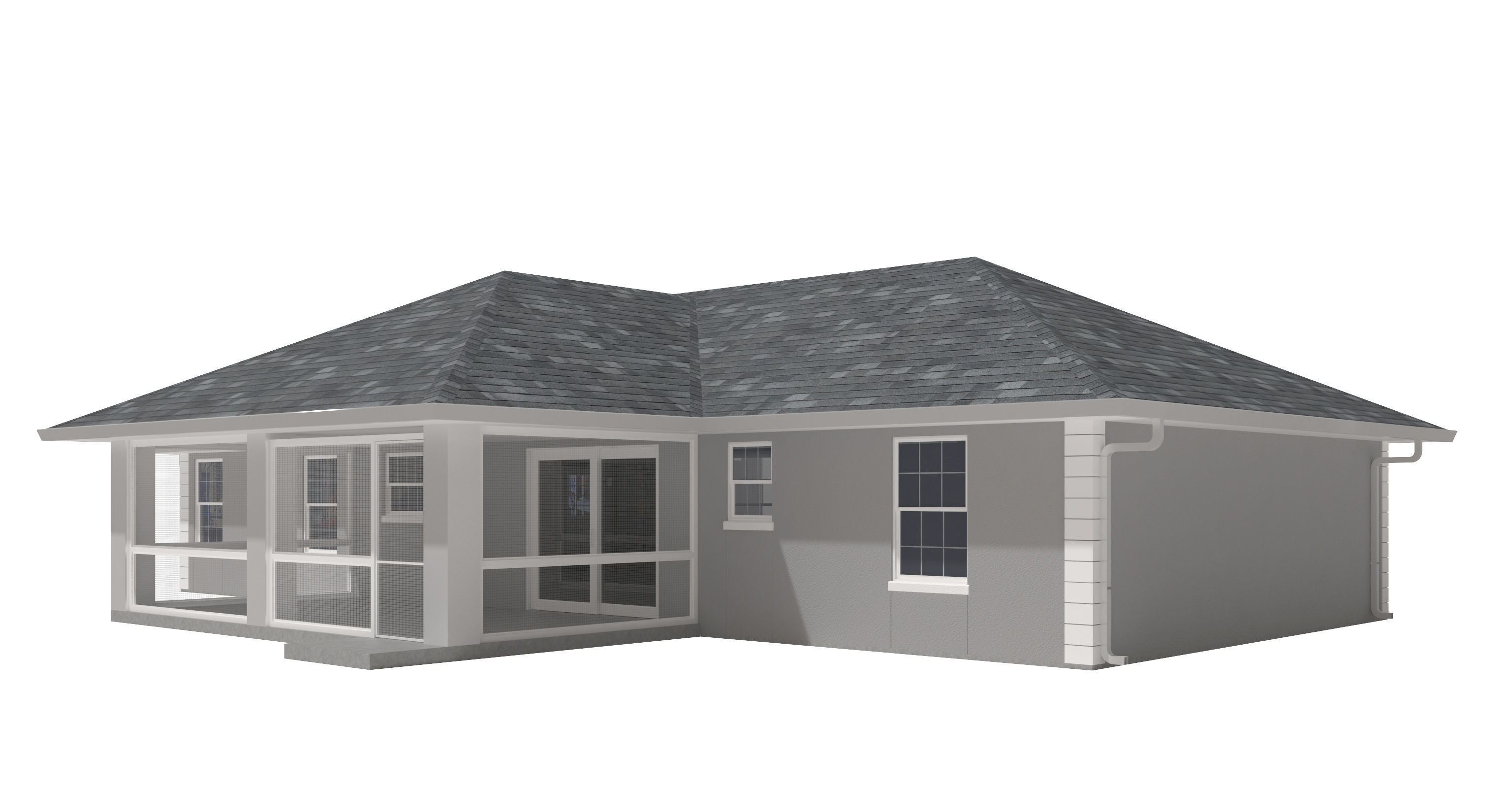 House-023 Low Poly 3D model_3