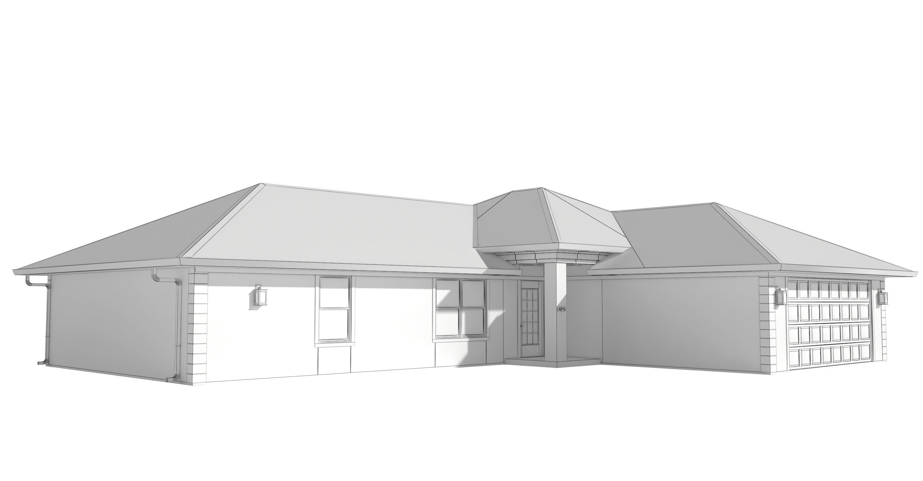 House-023 Low Poly 3D model_11