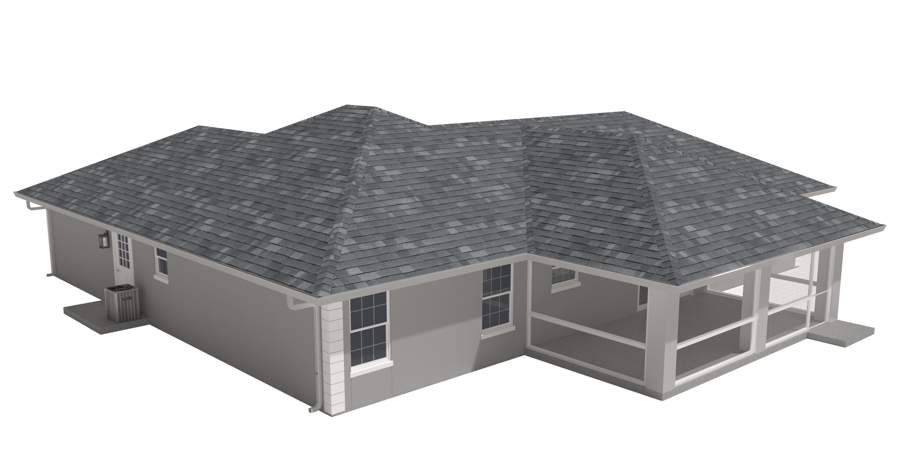 House-023 Low Poly 3D model_5