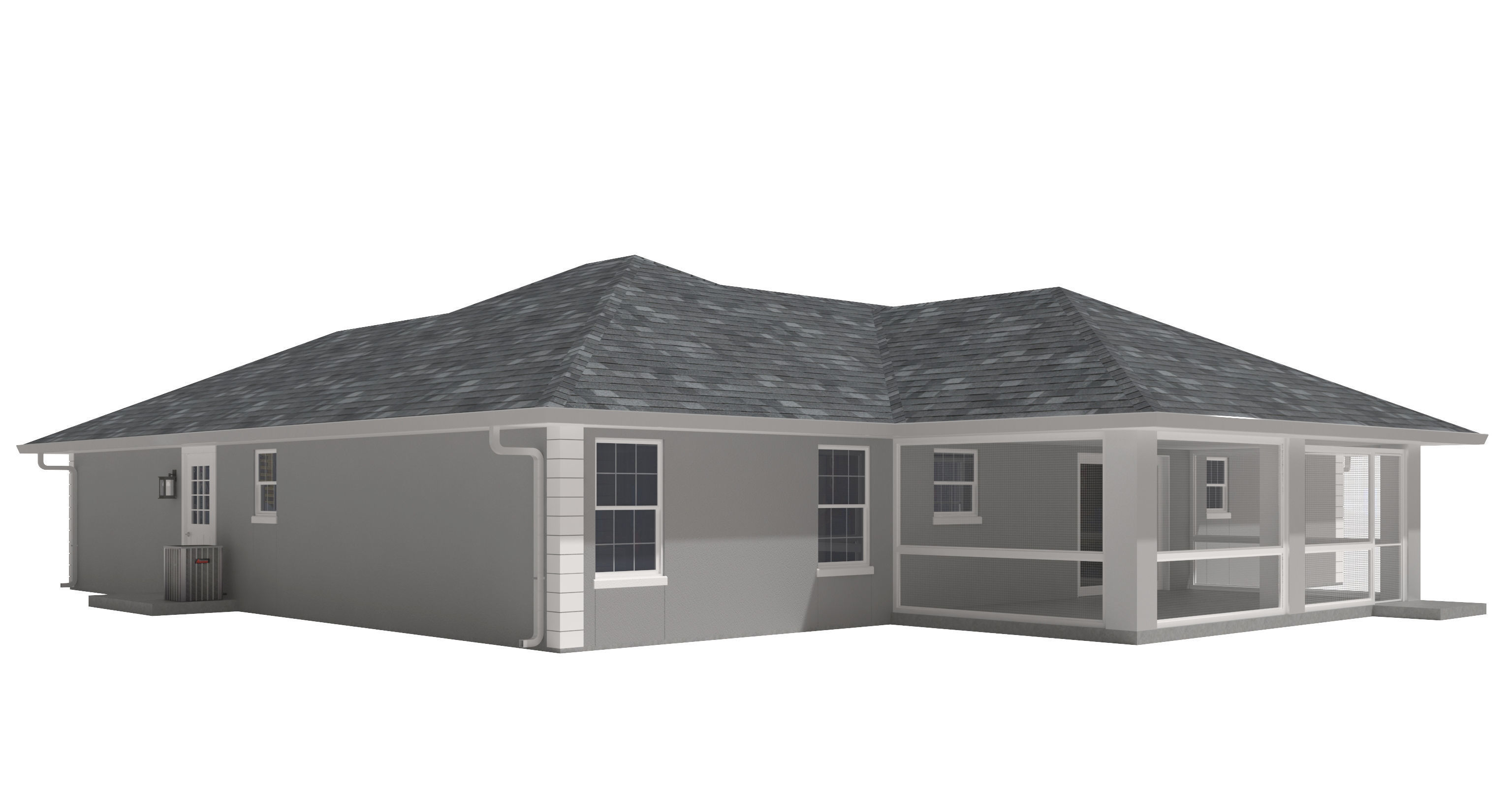 House-023 Low Poly 3D model_2