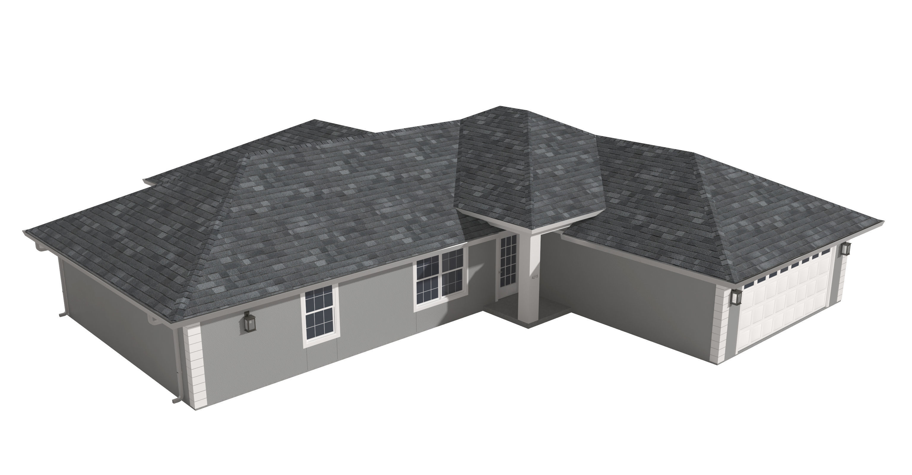 House-023 Low Poly 3D model_4