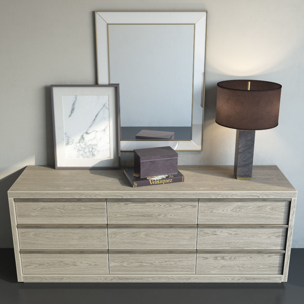 RH BEZIER 9-DRAWER LARGE DRESSER 3D model_2