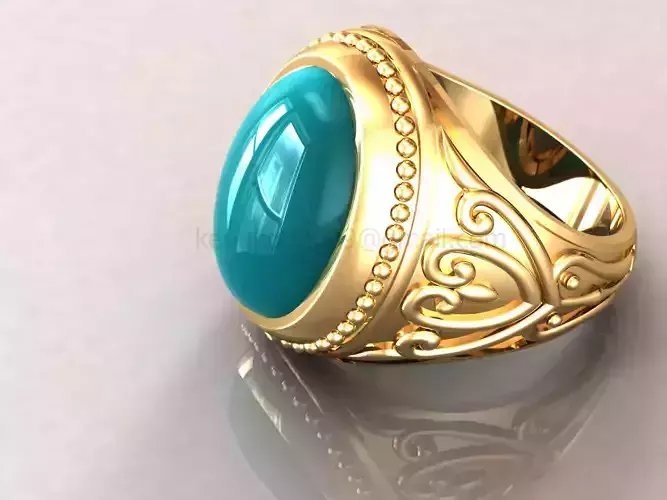 kengkod36 gold ring with turquoise stone