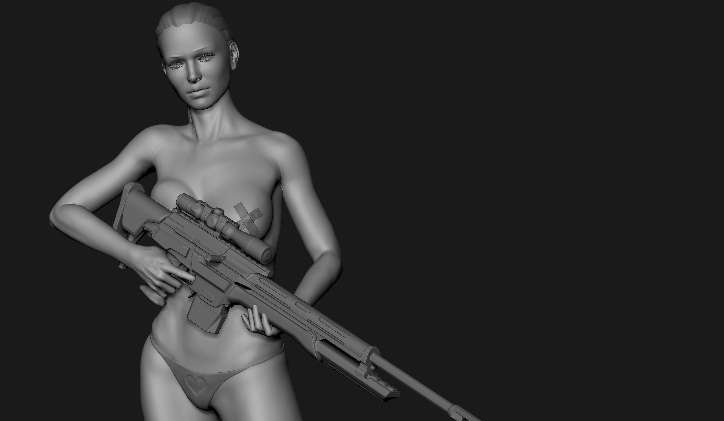 Zbrush Female Sculpt 07 3D model_9