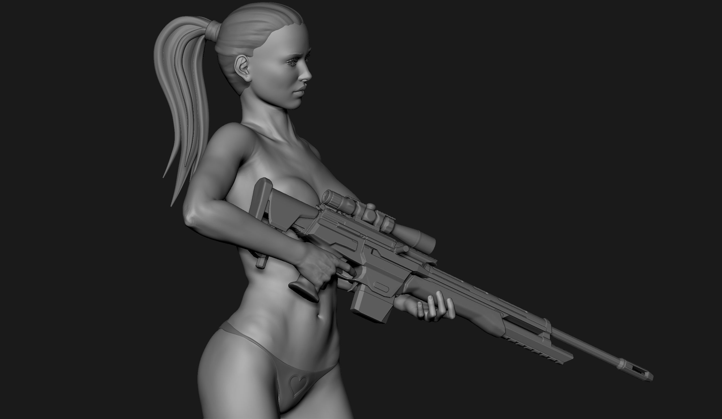 Zbrush Female Sculpt 07 3D model_14