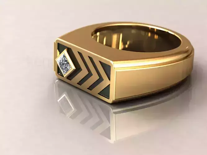 kengkod40 gold ring with diamond in center