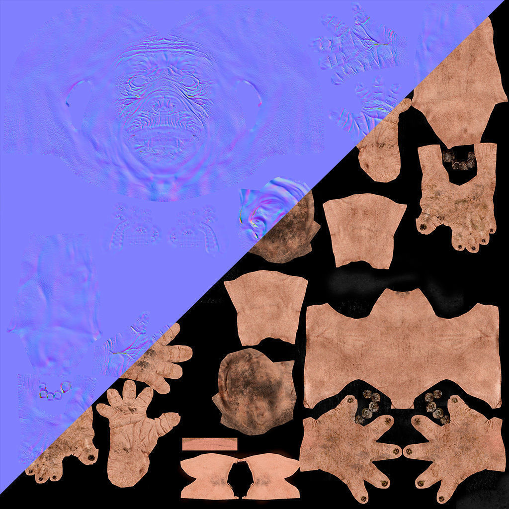 Chimpanzee Maya 3D model_10