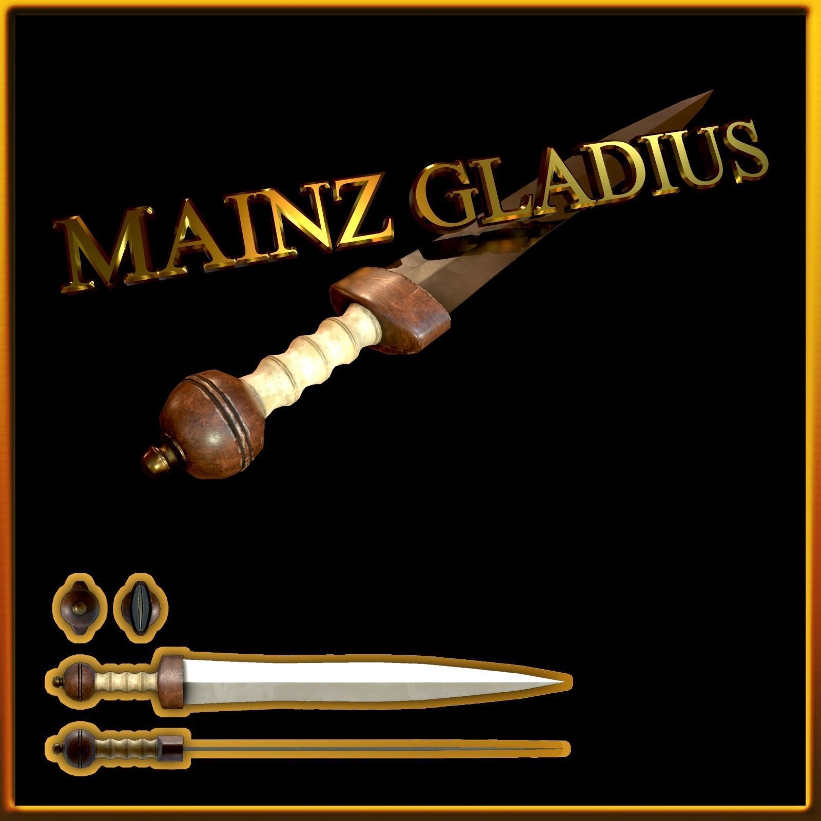 Mainz Gladius Roman Sword Low-poly 3D model_0