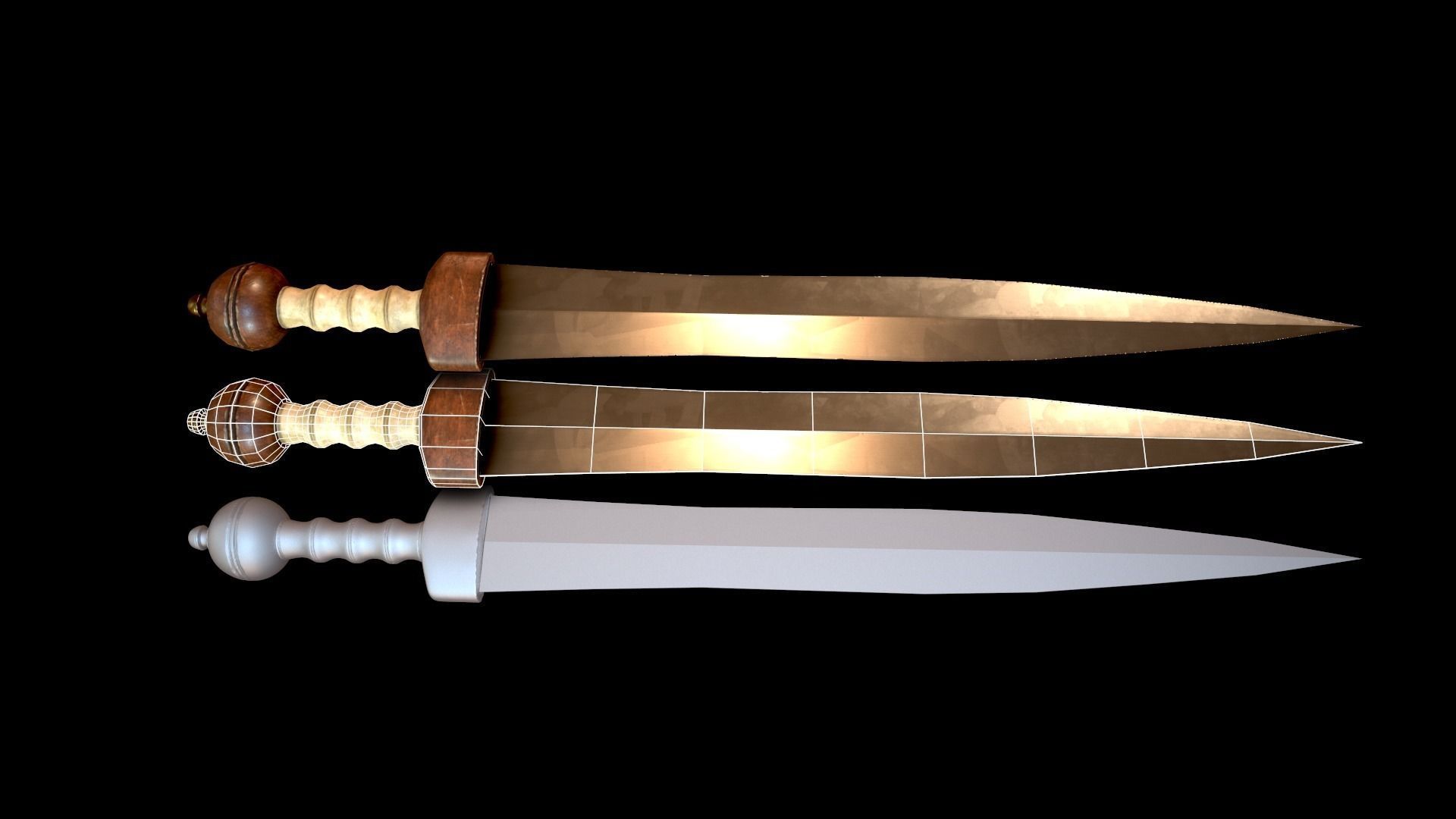 Mainz Gladius Roman Sword Low-poly 3D model_2