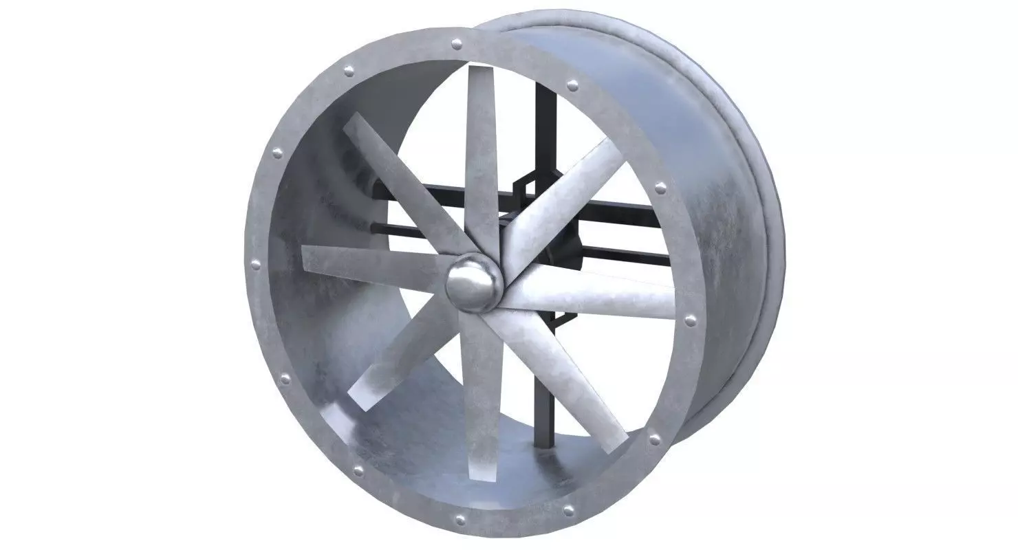 Axial Flow Fan 1 New Low-poly 3D model_0
