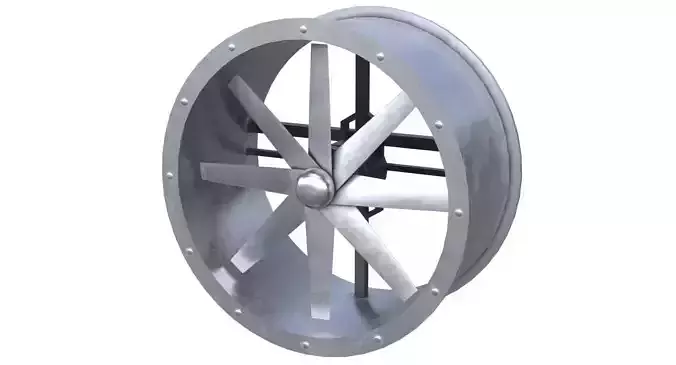 Axial Flow Fan 1 New Low-poly 3D model