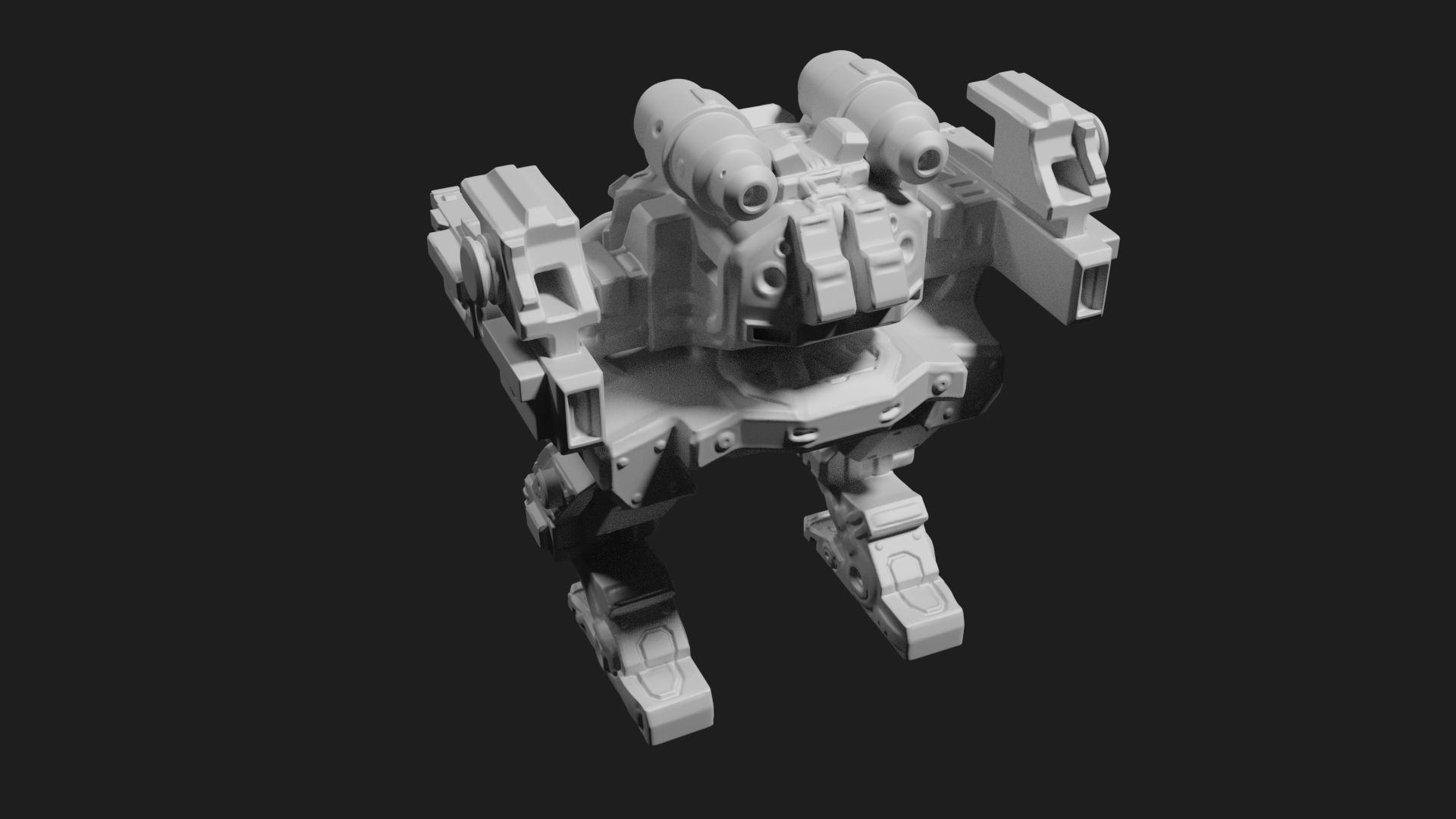 High poly model of mech with girl pilot 3D print model_3