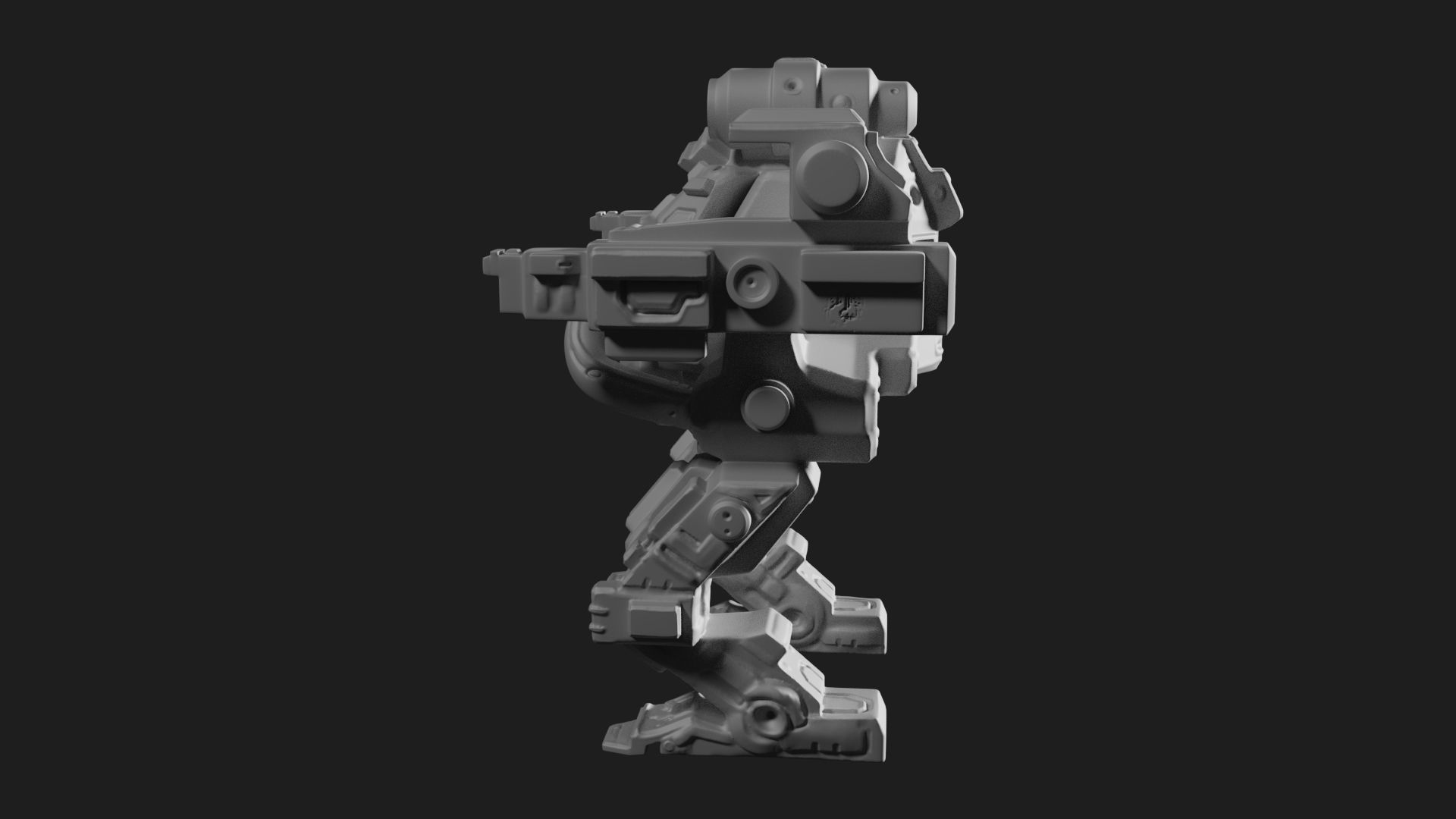 High poly model of mech with girl pilot 3D print model_5
