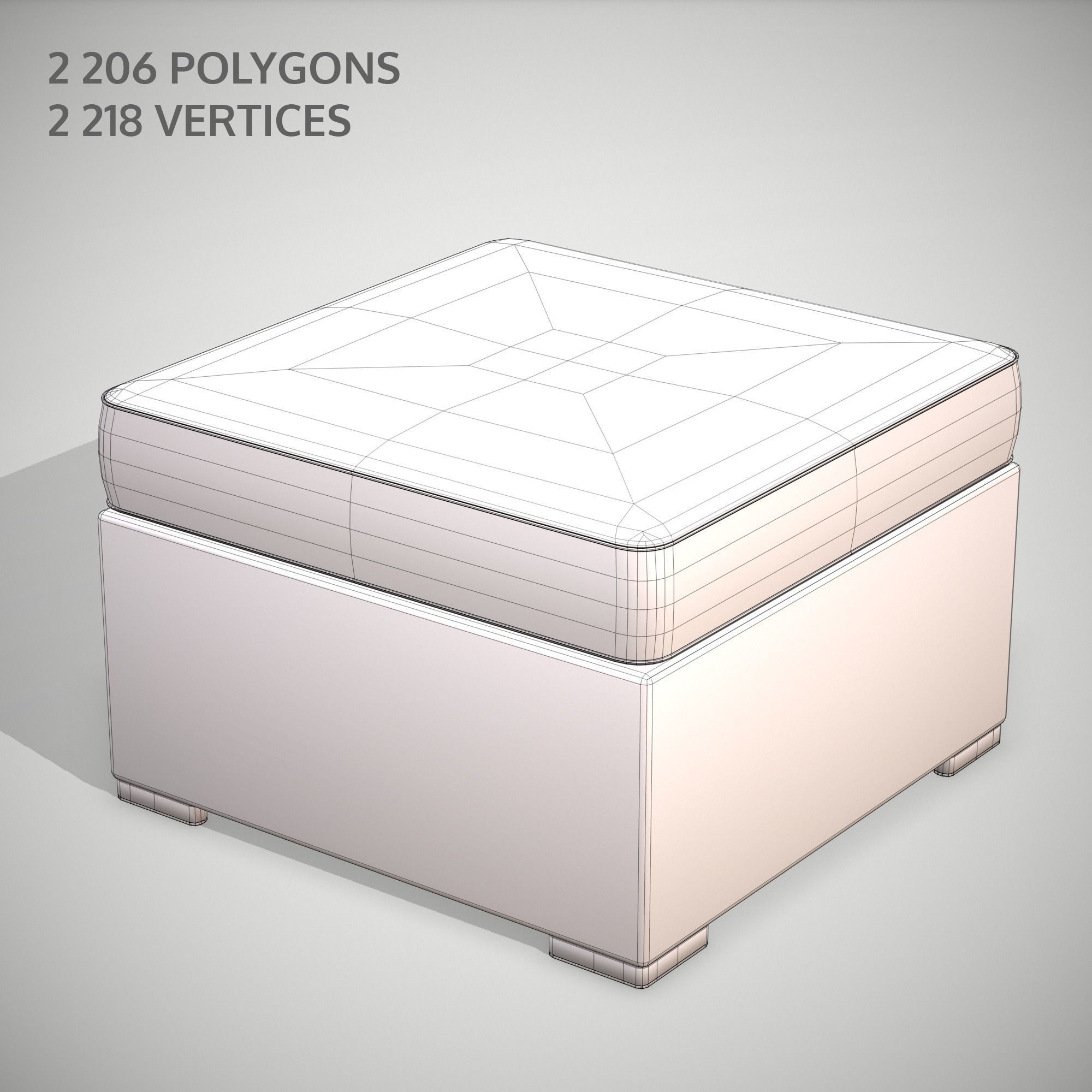 Rattan Garden Set Low-poly 3D model_6