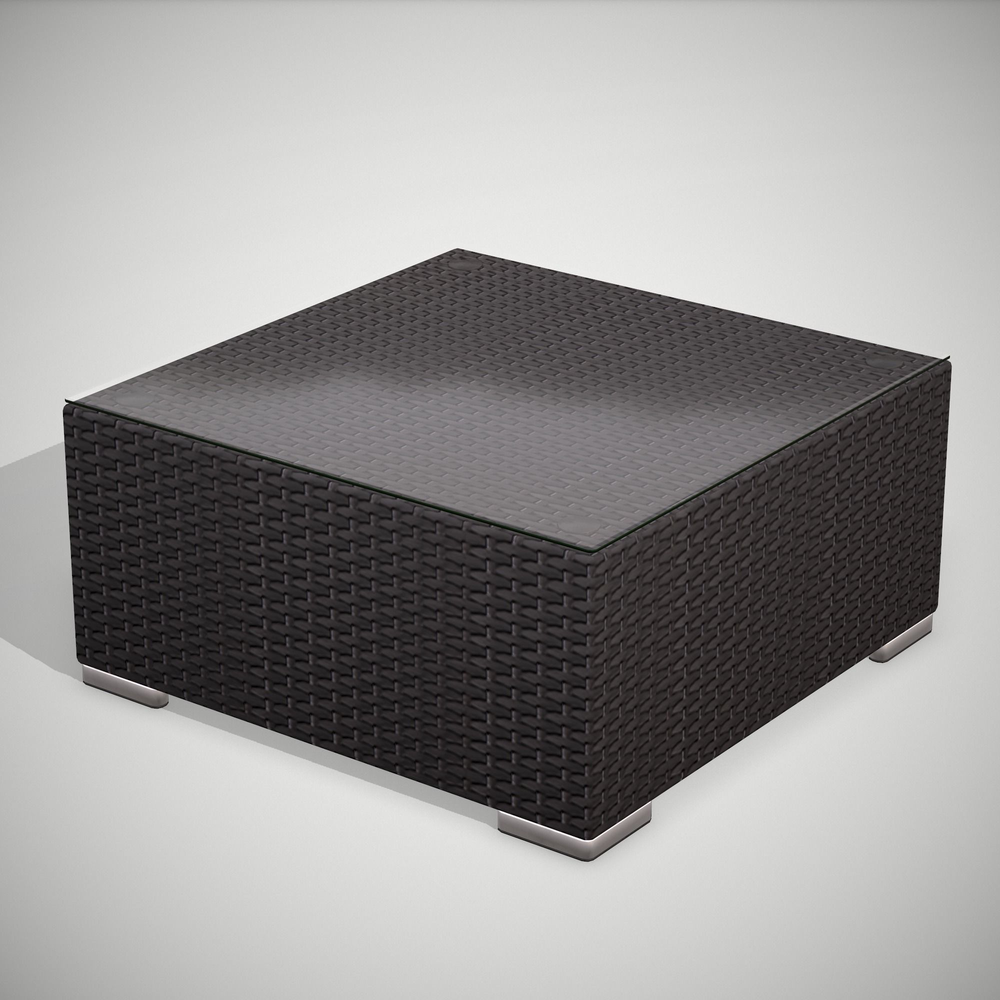Rattan Garden Set Low-poly 3D model_4