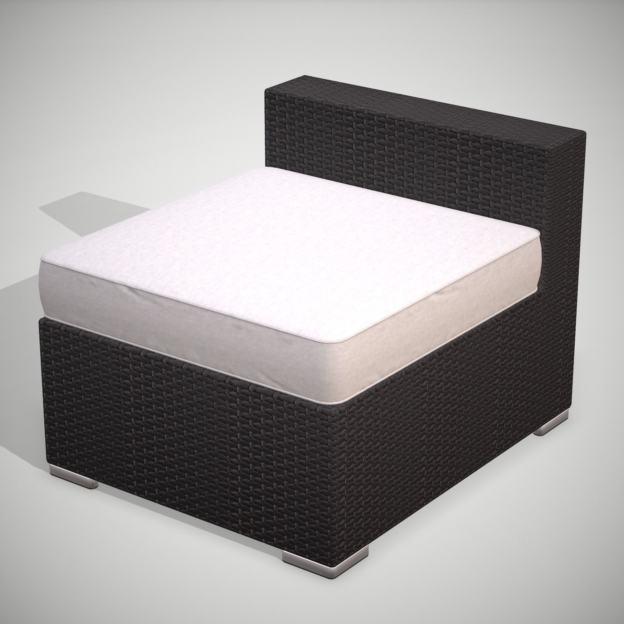 Rattan Garden Set Low-poly 3D model_2
