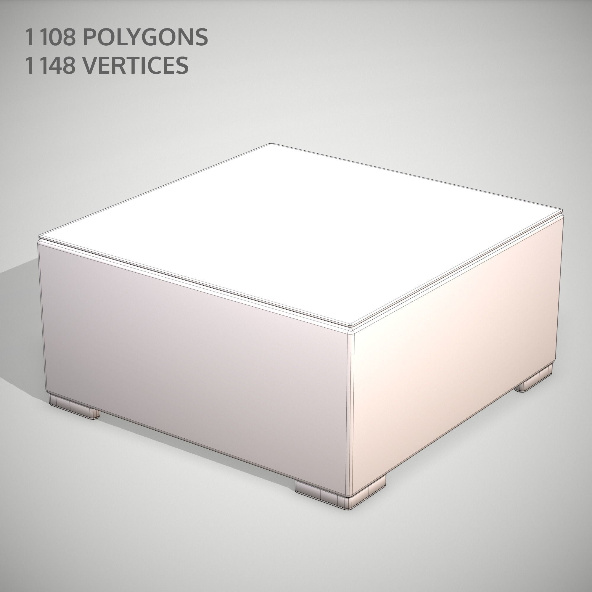 Rattan Garden Set Low-poly 3D model_12
