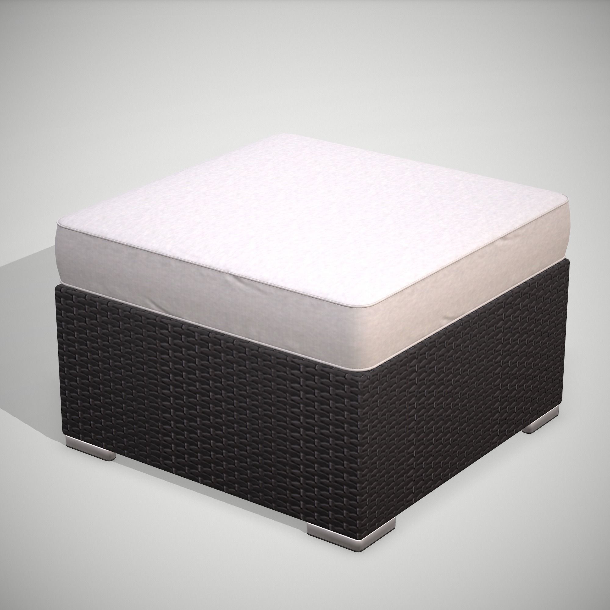 Rattan Garden Set Low-poly 3D model_1