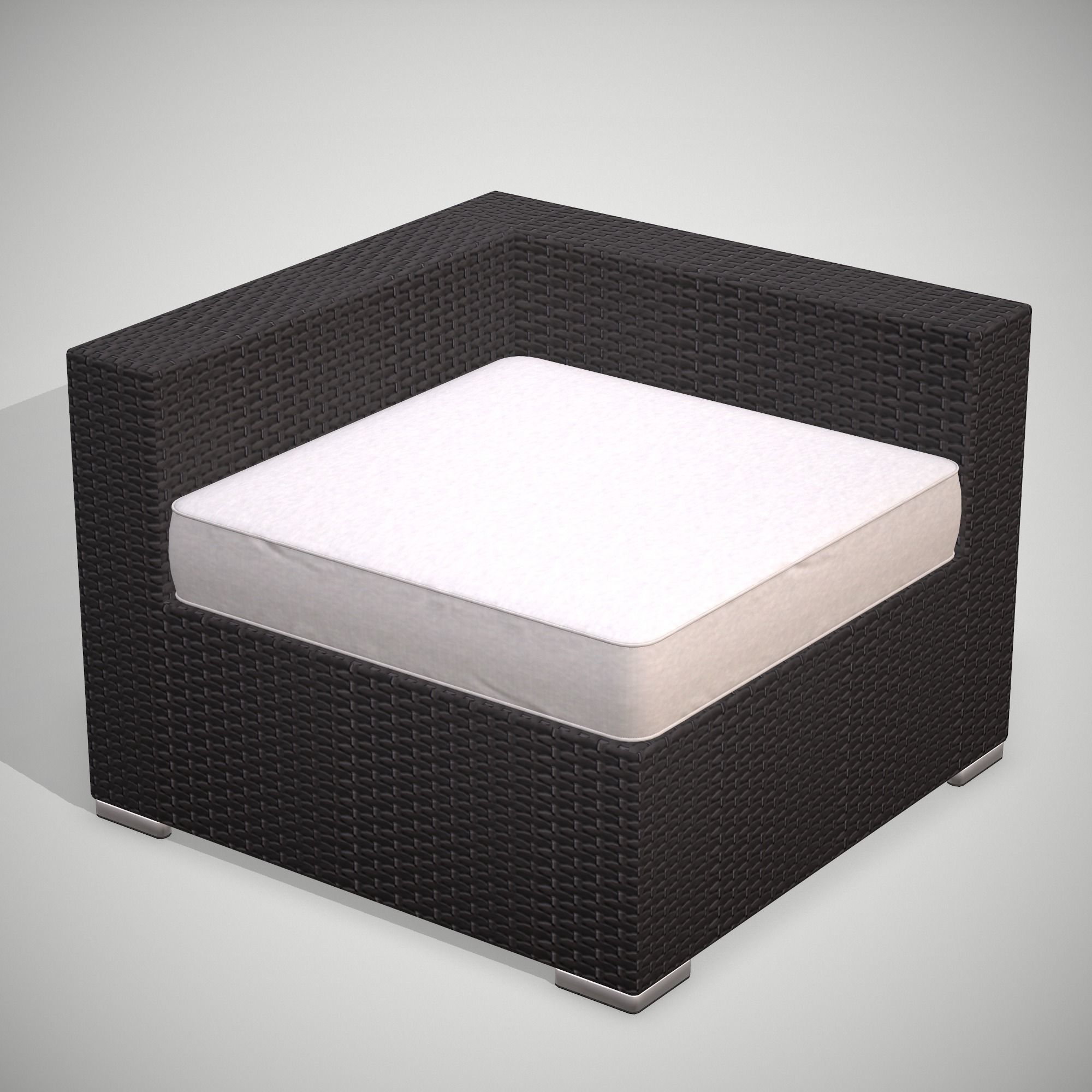 Rattan Garden Set Low-poly 3D model_3