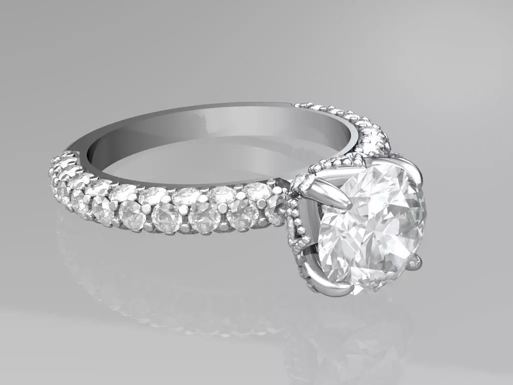 Engagement ring 3D print model_0