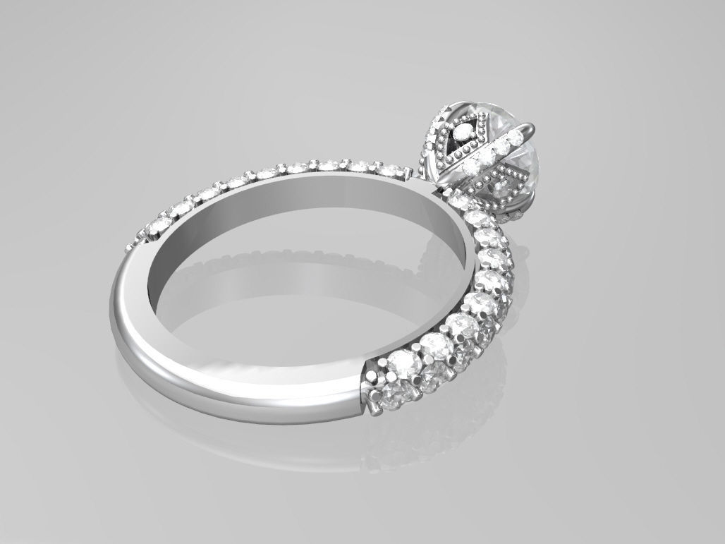Engagement ring 3D print model_1