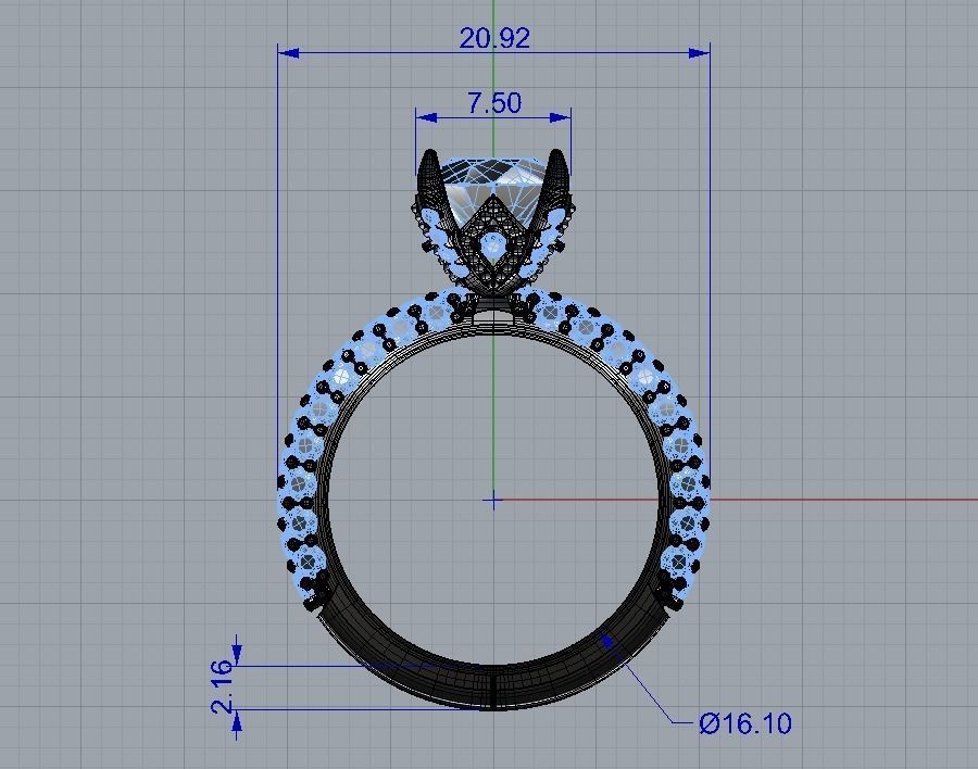 Engagement ring 3D print model_11