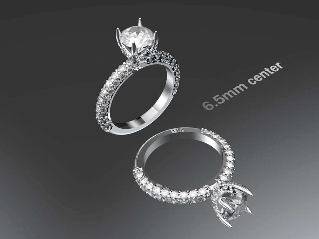 Engagement ring 3D print model_7
