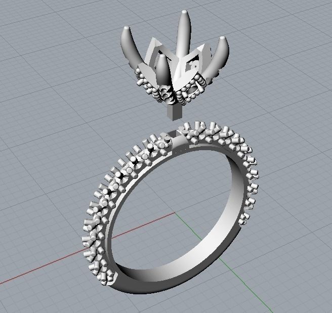 Engagement ring 3D print model_8