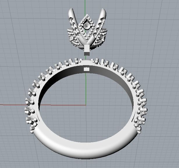 Engagement ring 3D print model_9