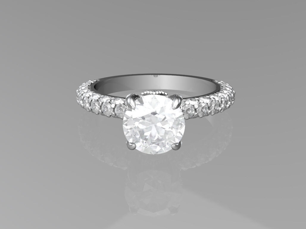 Engagement ring 3D print model_2